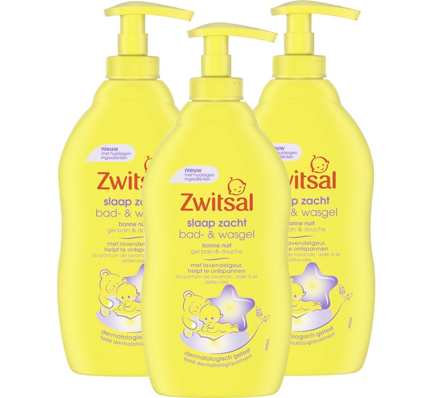 Slaap Zacht Lavendel - Bad & Wasgel - Met pompje 3x 400ml