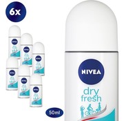 Nivea Dry Fresh - Deodorant Roller - 6x 50ml - Voordeelverpakking