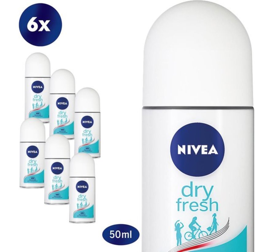 Dry Fresh - Deodorant Roller - 6x 50ml - Voordeelverpakking