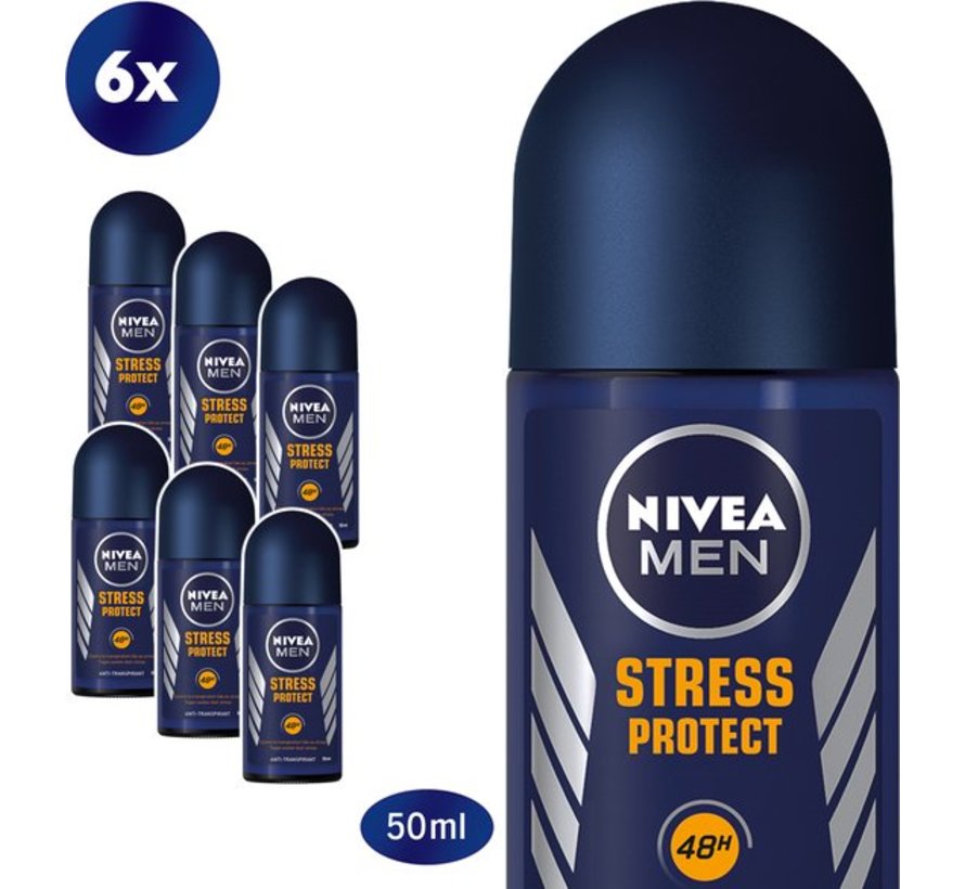 Men Stress Protect - Deodorant Roller - 6x 50ml - Voordeelverpakking
