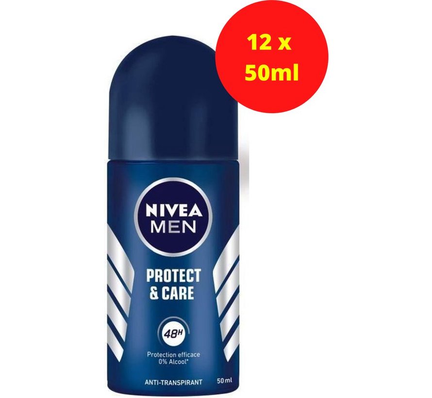 Men Protect & Care - Deodorant Roller - 12x 50ml - Voordeelverpakking