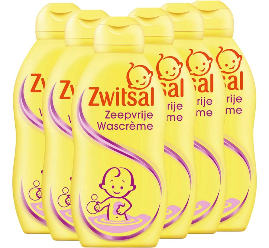 Baby Zeepvrije Wascrème - Mild & Zacht - 6x 200ml - Voordeelverpakking