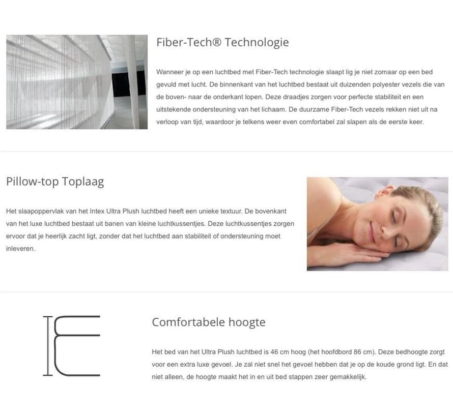 Dura-Beam Deluxe 2-Persoons Queen zelfopblazend luchtbed - hoofdboord - 203x152x46cm