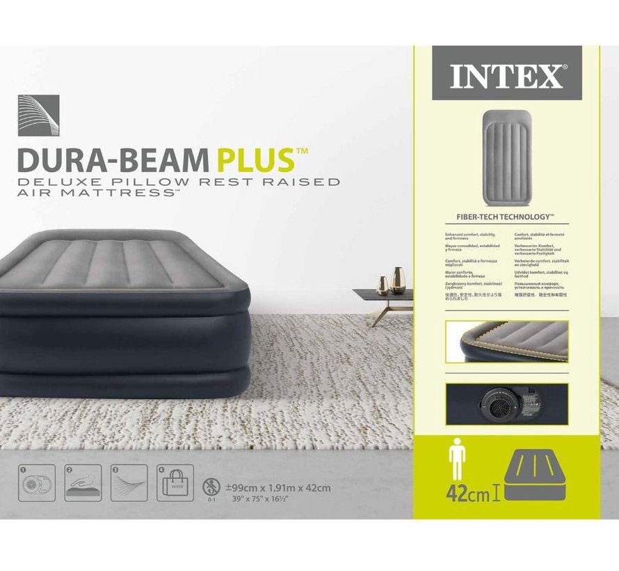 Dura-Beam Plus Pillow Rest Deluxe Zelfopblazend 1-persoons luchtbed 191x99x42cm