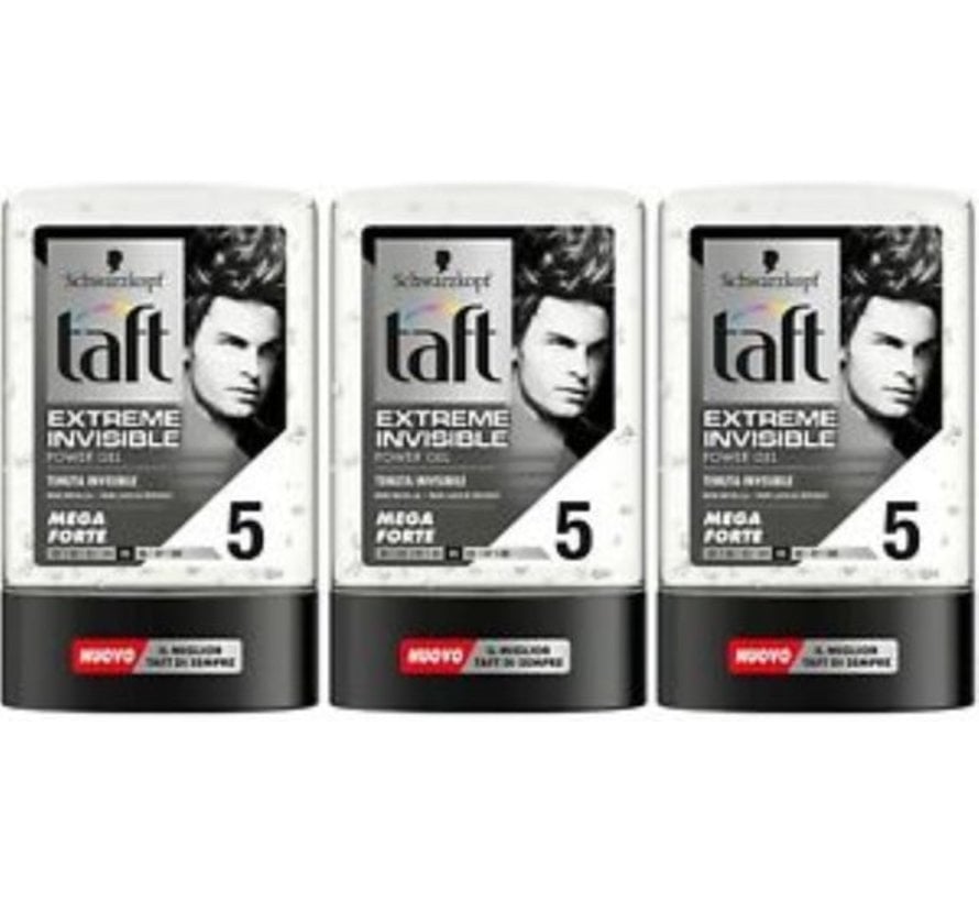 Taft Haargel - Extreme Invisible / Freezing - Styling Gel - 3x 300ml (Hold level 5)