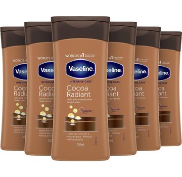 Vaseline Cocoa Radiant - Intensive Care Bodylotion - 6x 200ml Voordeelverpakking