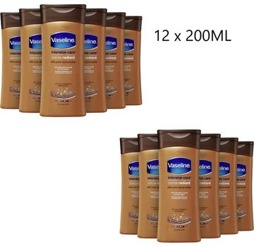 Vaseline Cocoa Radiant - Intensive Care Bodylotion - 12x 200ml Voordeelverpakking