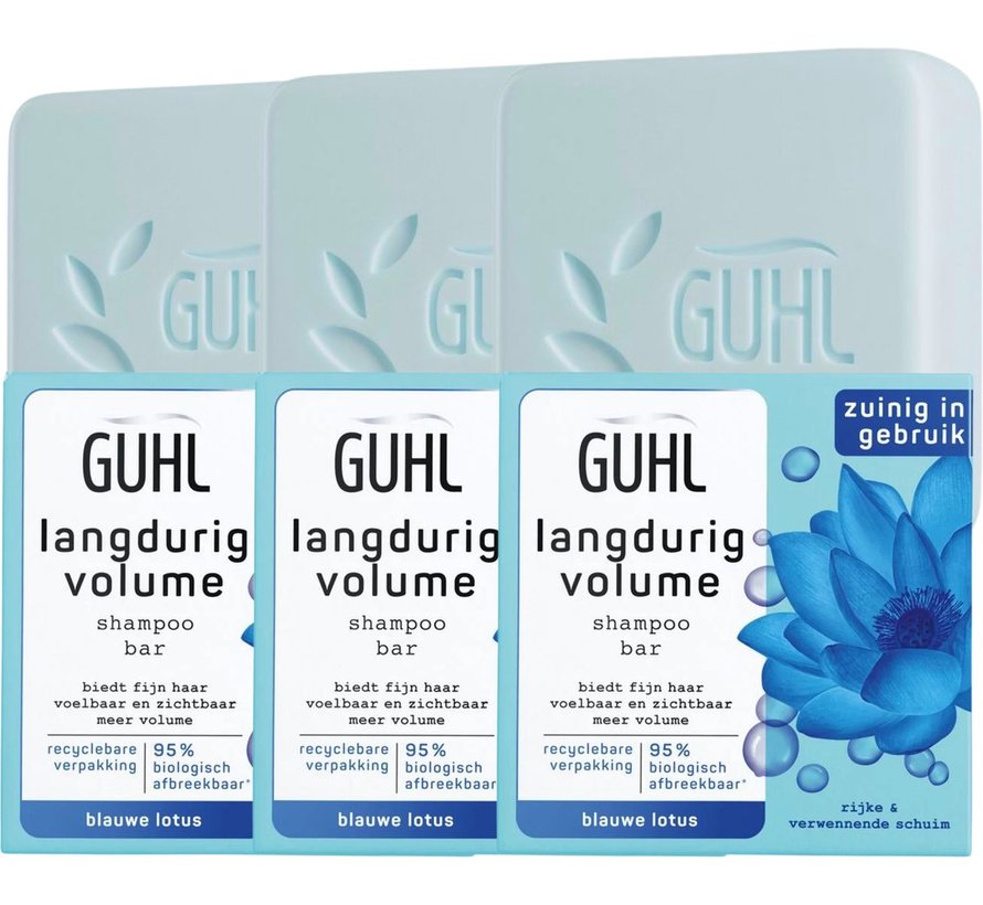 Blauwe Lotus - Langdurig Volume - Shampoo Bar / Handzeep - 3x 75gr