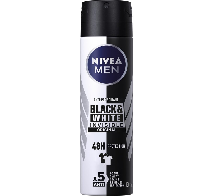 Men Invisible Black & White Original - Deodorant Spray - 150ml