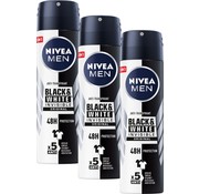 Nivea Men Invisible Black & White Original - Deodorant Spray - 3x 150ml