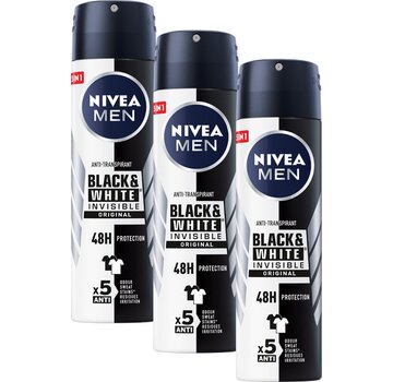 Nivea Men Invisible Black & White Original - Deodorant Spray - 3x 150ml