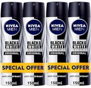 Nivea Men Invisible Black & White Original - Deodorant Spray - 4x 150ml