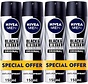 Men Invisible Black & White Original - Deodorant Spray - 4x 150ml