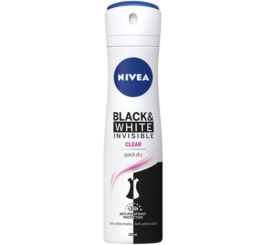 Invisible Black & White Original Clear - Deodorant Spray - 3x 150ml