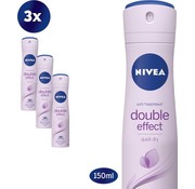 Nivea Double Effect - Deodorant Spray - 3x 150ml