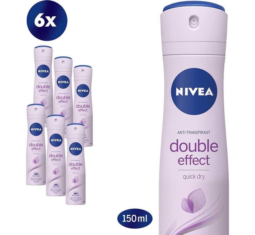 Double Effect - Deodorant Spray - 6x 150ml - Voordeelverpakking