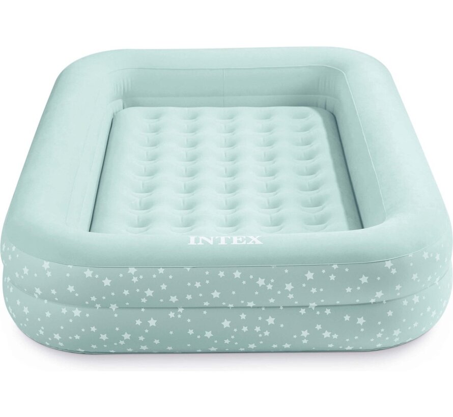 Kinder kampeer luchtbed - met handpomp - groen - 3 tot 6 jaar - 168x107x25cm