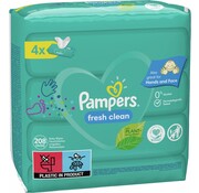 Pampers Fresh Clean Billendoekjes / Babydoekjes - 208 doekjes (4x52 stuks)