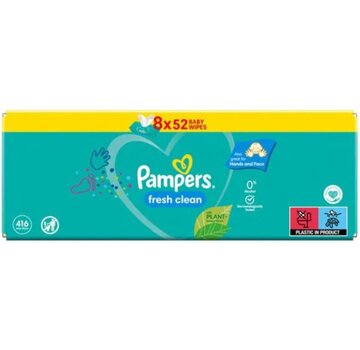 Pampers Fresh Clean Billendoekjes / Babydoekjes - 416 doekjes (8x52 stuks)