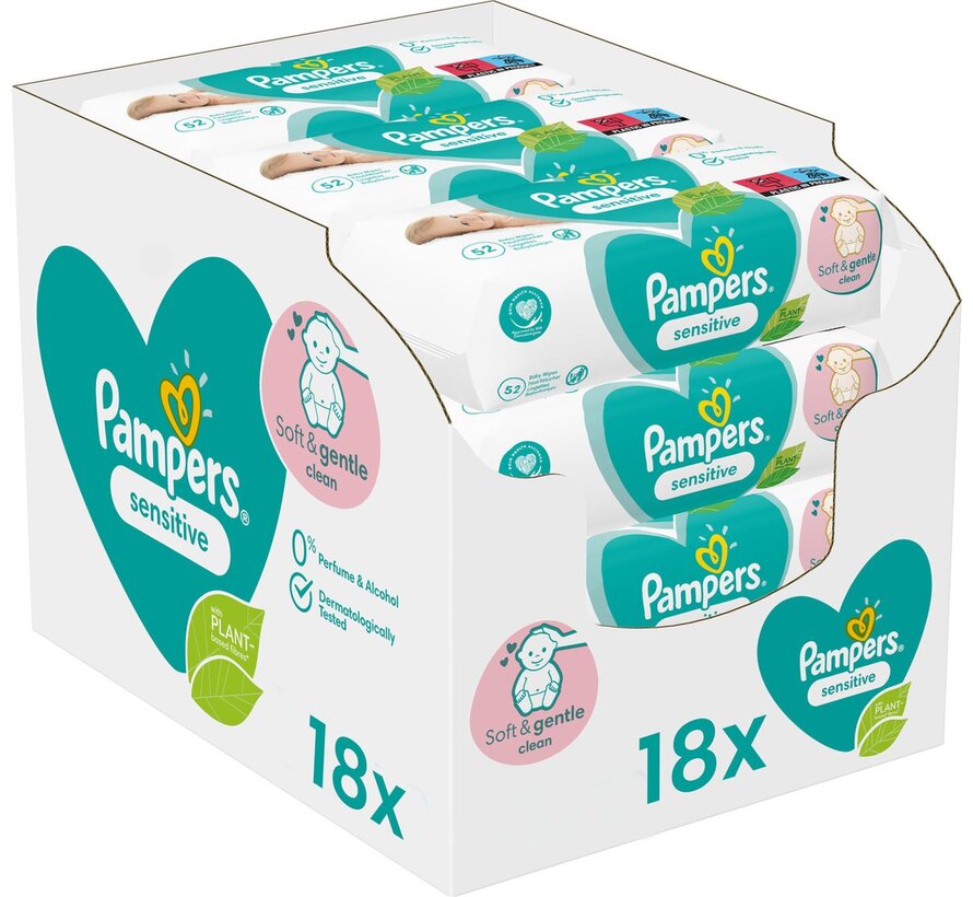 Sensitive Billendoekjes / Babydoekjes - 936 doekjes (18x52 stuks)