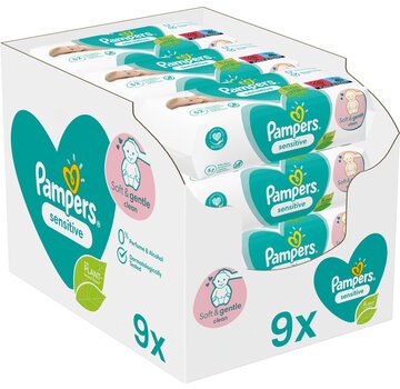 Pampers Sensitive Billendoekjes / Babydoekjes - 468 doekjes (9x52 stuks)
