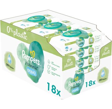 Pampers Harmonie Aqua Billendoekjes / Babydoekjes - 18x 48 stuks