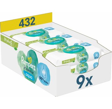 Pampers Harmonie Aqua Billendoekjes / Babydoekjes - 9x 48 stuks