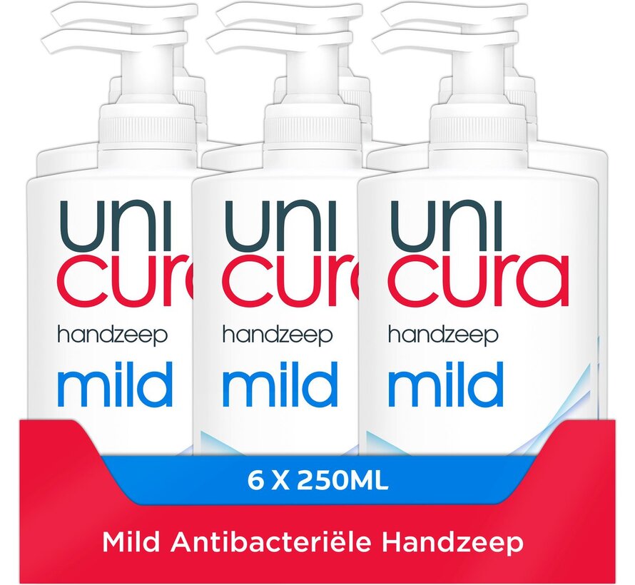 Handzeep - Mild anti-bacterieel met pompje - 6x 250ml