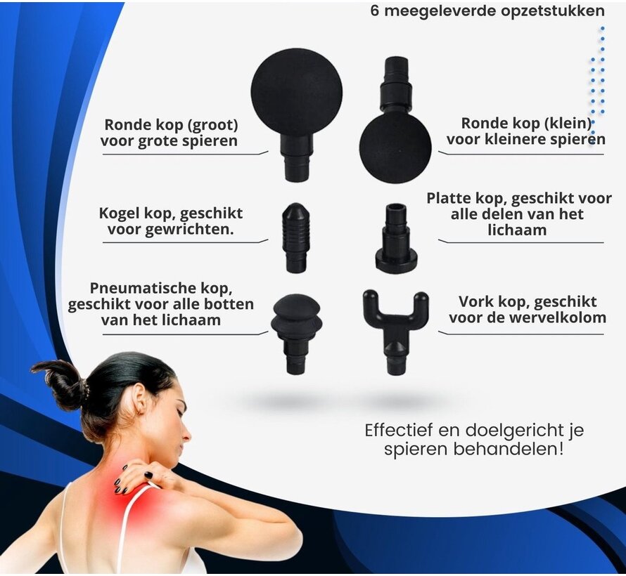 Muscle Massage Gun Set - Verlicht spierpijn en verbetert de bloedcirculatie - massageapparaat