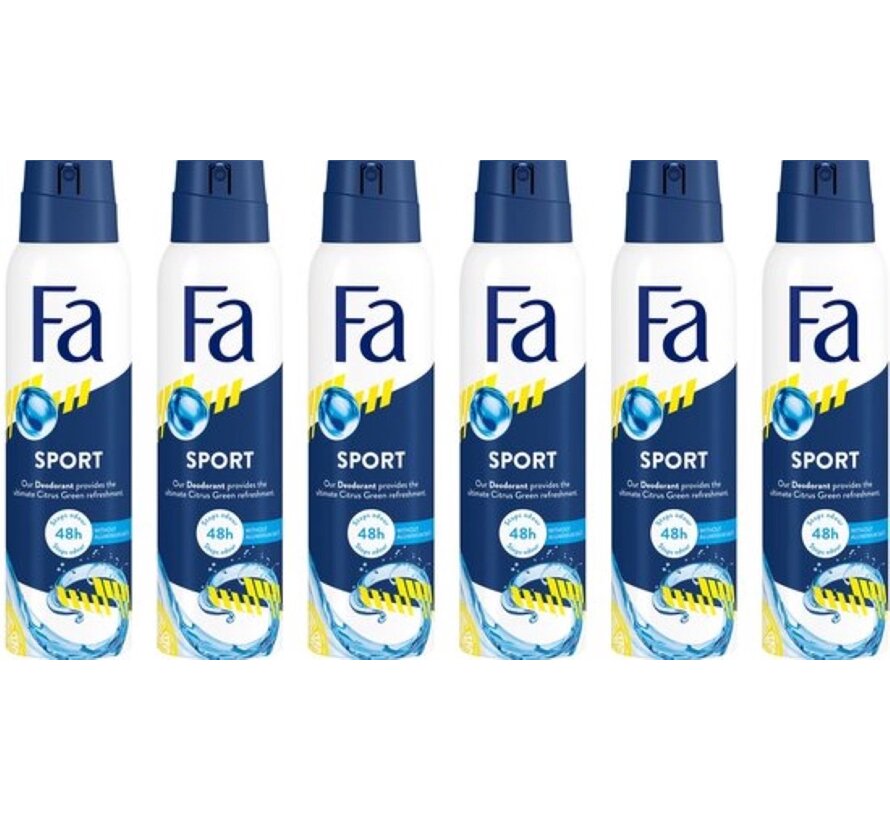 Sport - Deodorant Spray - 6x 150ml - Voordeelverpakking