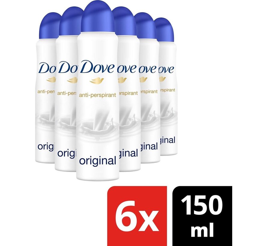 Original Anti-transpirant - Deodorant Spray - 6x 150ml - Voordeelverpakking