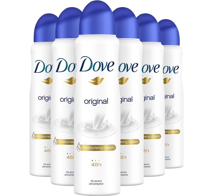 Original Anti-transpirant - Deodorant Spray - 6x 150ml - Voordeelverpakking