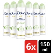 Dove Komkommer & Groene Thee - Deodorant Spray - 6x 150ml - Voordeelverpakking c