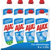 Ajax Allesreiniger Fris - 8x 1.25L - Voordeelverpakking