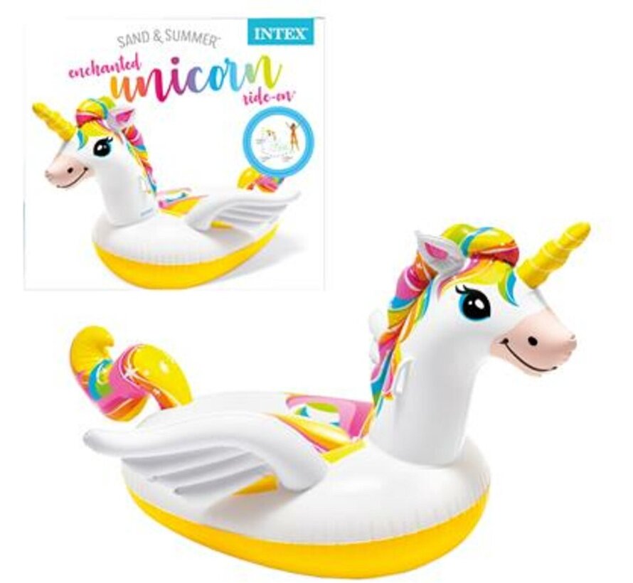 Opblaasbare Enchanted Unicorn / Eenhoorn Ride-On (198x140x102cm)