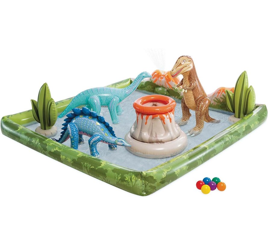 Opblaasbaar speelzwembad - Jurassic Adventure (201x201x36cm )