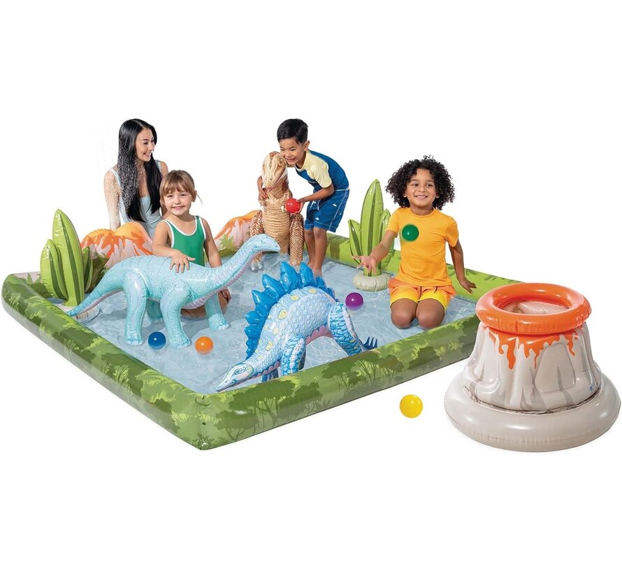 Opblaasbaar speelzwembad - Jurassic Adventure (201x201x36cm )