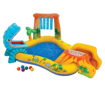 Intex Dinosaurus speelzwembad met glijbaan en speelballen (249x191x109cm)