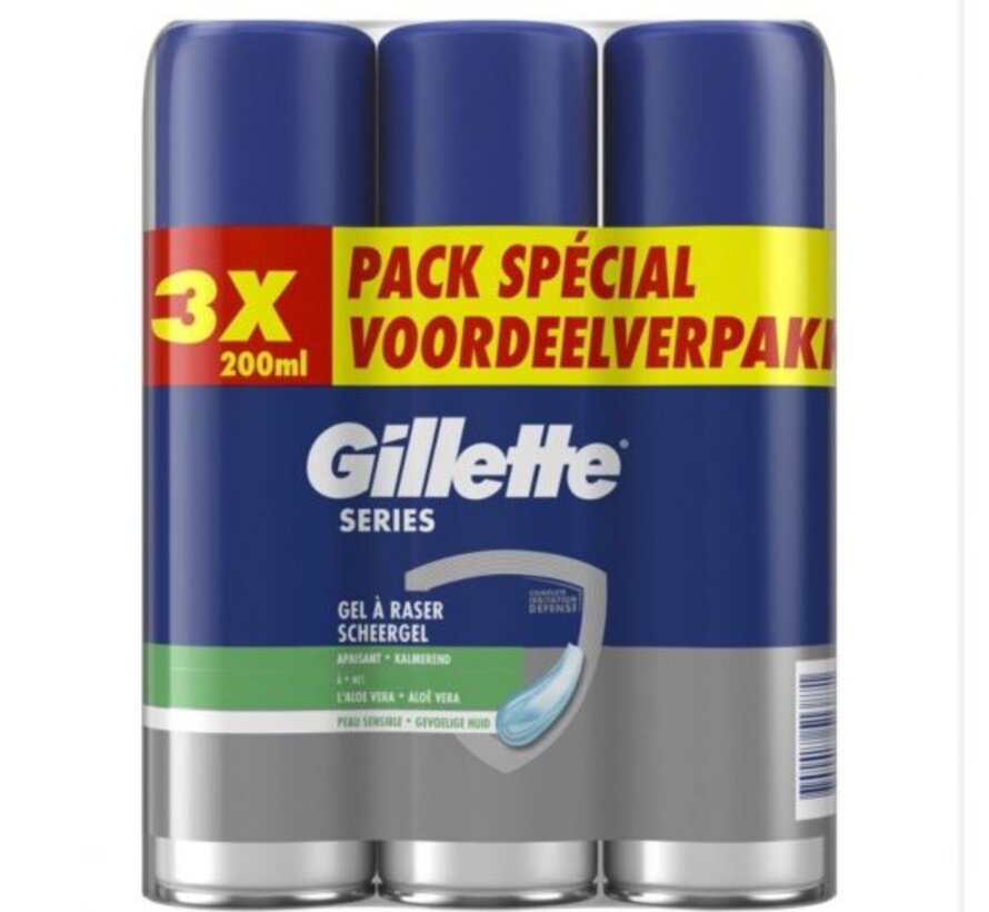 Series Scheergel Sensitive - Gevoelige huid - 3x 200ml