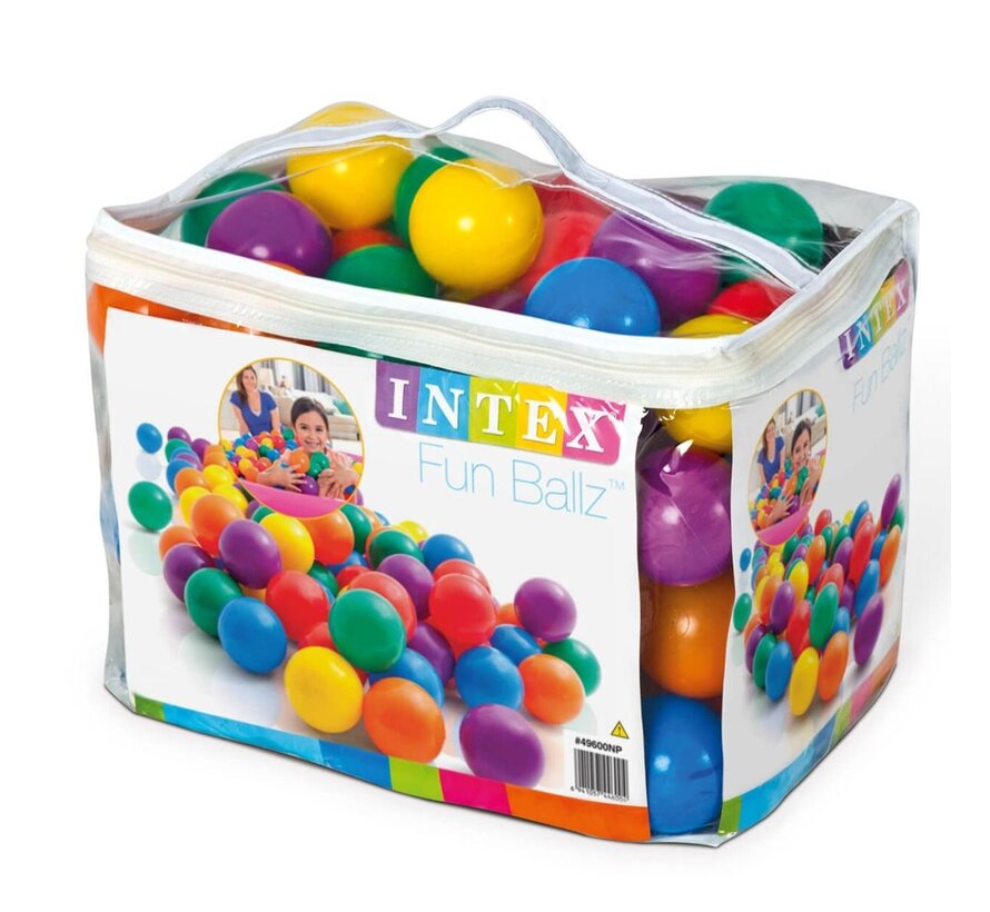 FUN BALLZ - 100 Ballenbak ballen - klein - 6,5cm - met opbergtas