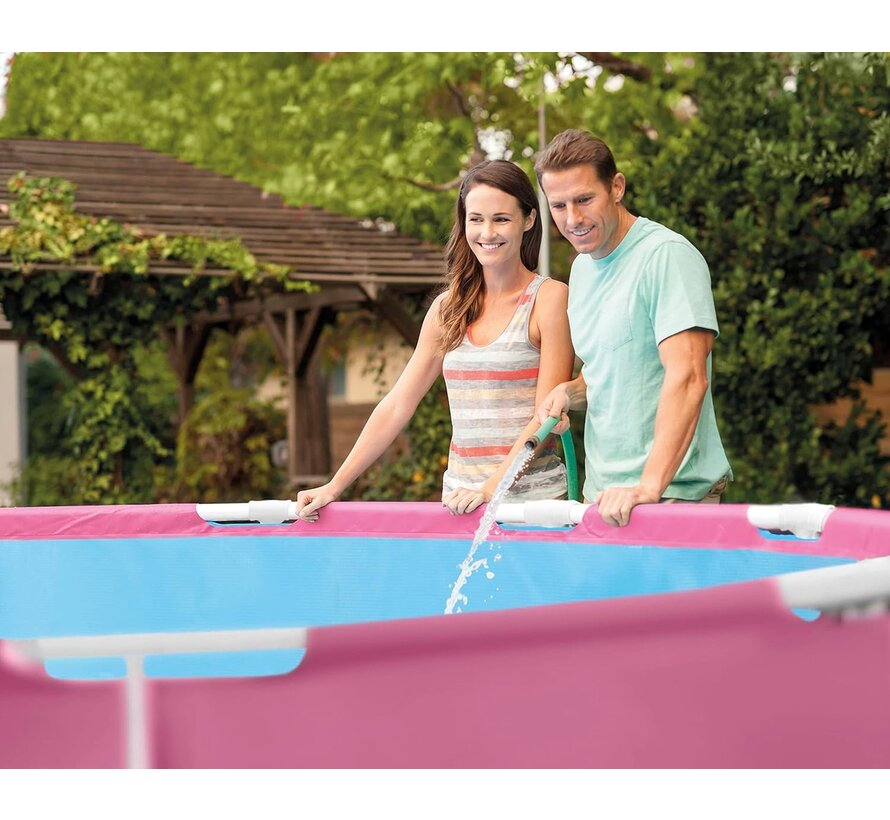 Roze - Metal Frame Zwembad  - 244x76cm - Rond