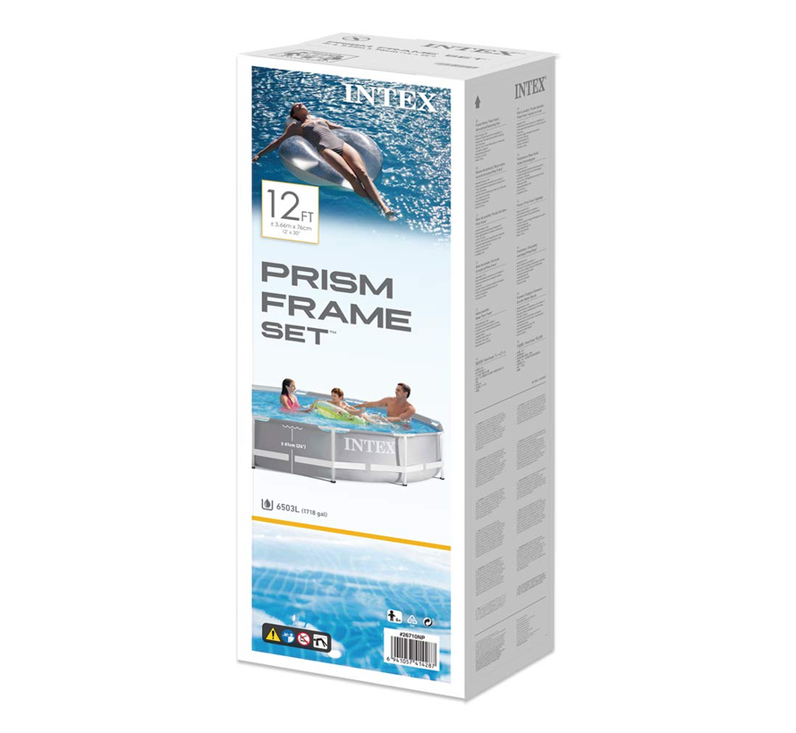 Prism - Metal Frame Zwembad - 366x76cm - Rond