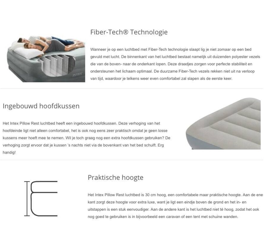 Pillow Rest zelfopblazend 1-persoons luchtbed (191x99x30cm)