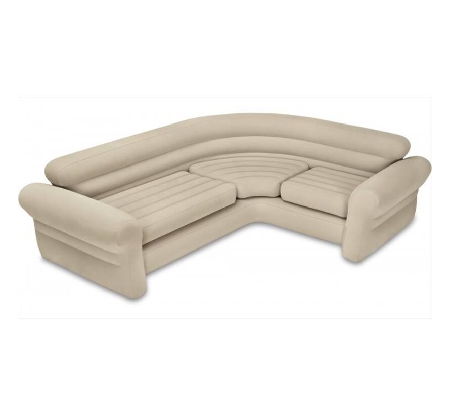 4-Persoons Opblaasbare Hoekbank - Beige - 203x257x76cm