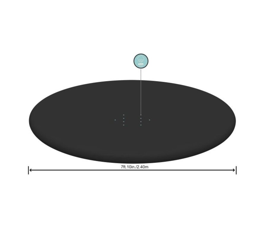 Afdekzeil / Zwembadzeil - Rond - Zwart - 244cm