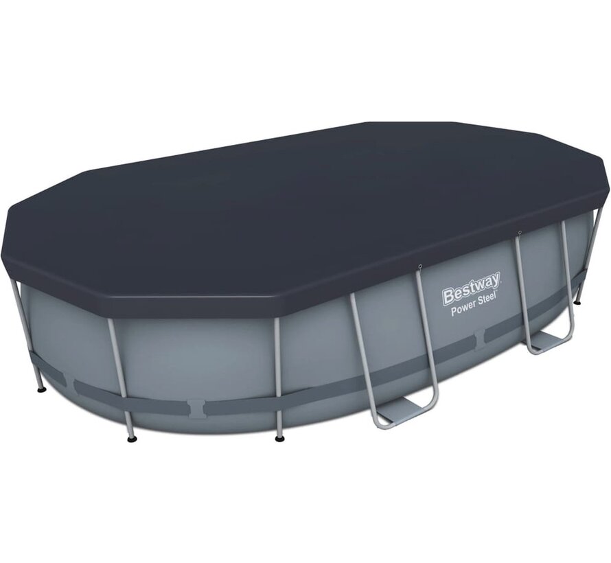 Afdekzeil / Zwembadzeil - Ovaal - Zwart - 427x250cm