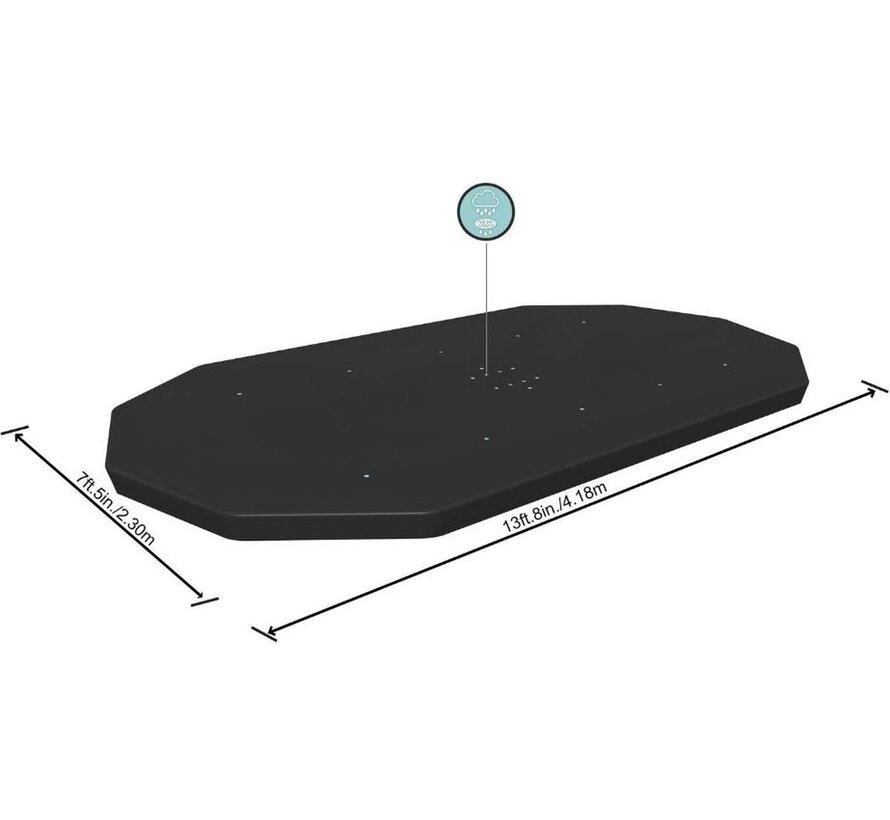 Afdekzeil / Zwembadzeil - Ovaal - Zwart - 427x250cm