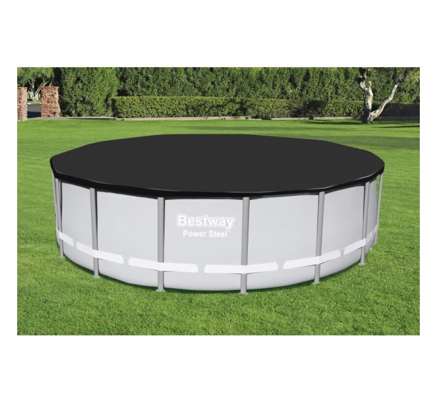 Afdekzeil / Zwembadzeil - Rond - Zwart - 488cm