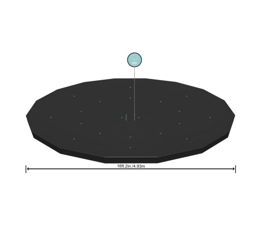 Afdekzeil / Zwembadzeil - Rond - Zwart - 488cm