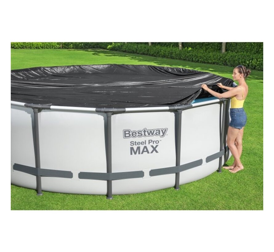 Afdekzeil / Zwembadzeil - Rond - Zwart - 457cm